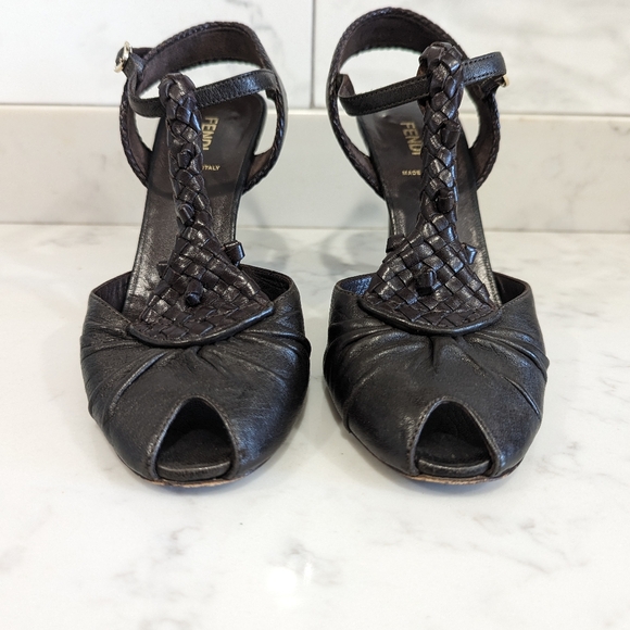Fendi Leather Braided Spy Heels - Picture 2 of 10